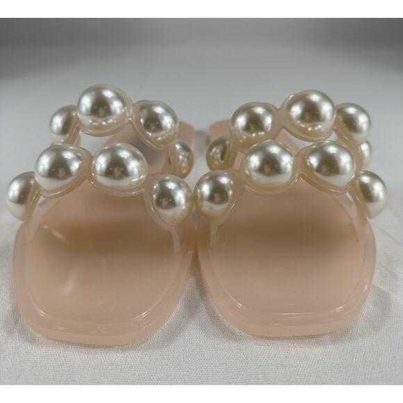 Chinese Laundry Womens Open Toe Pearl Embellished Rubber Slides Pink Size 7 - Picture 7 of 11